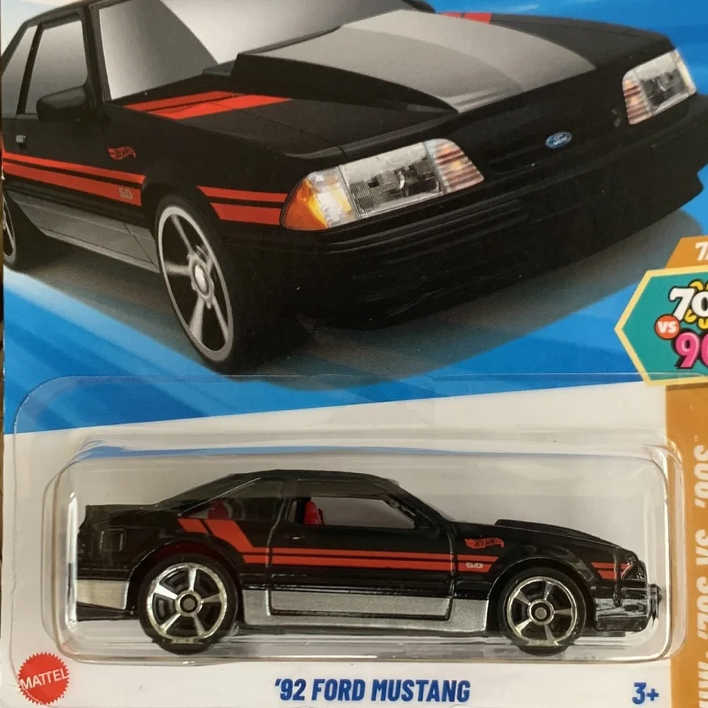1992 Ford Mustang Hot Wheels 70s vs 90s HotWheels 1990s Black Muscle Car 2025 🆕